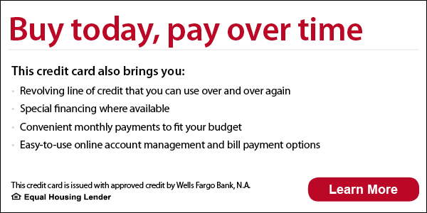 Buy today pay over time credit card, click to learn more