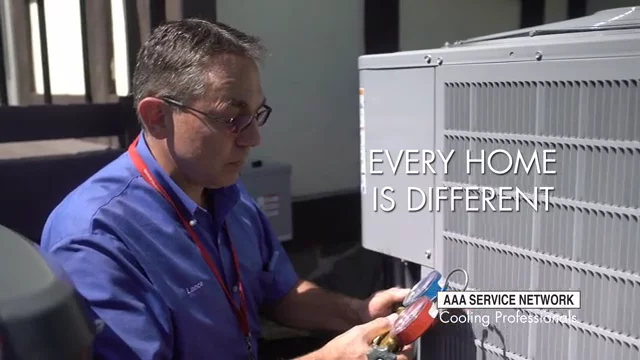 AAA Employee Working on an Air Conditioning Unit