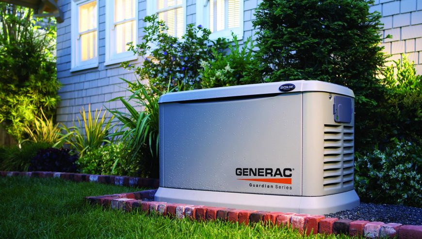 a standby generator installed by a house