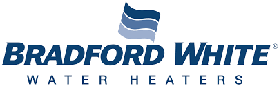 Bradford White Water Heaters logo with classic navy blue lettering and a distinctive three-wave design, trusted by AAA Service Network.
