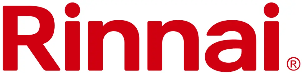 The Rinnai logo features the brand name in bold red letters on a white background, representing AAA Service Network’s trusted partner.